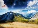 Aircraft Over Mountains wallpaper