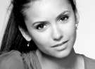 Nina Dobrev Black And White Closeup wallpaper