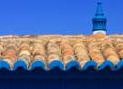 Tiled Roof on Blue wallpaper
