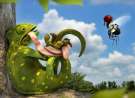 Funny 3D Chameleon wallpaper
