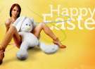 Girl With Easter Bunny wallpaper