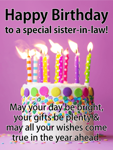 Special Birthday wishes for sister in law